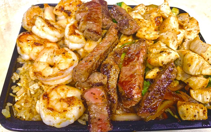 Ribeye, Chicken and Shrimp