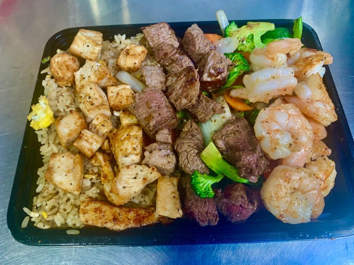 Filet mignon, Chicken and Shrimp