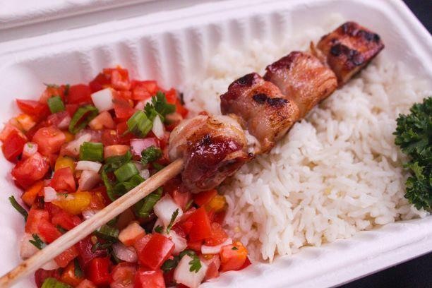 Bacon Wrapped Chicken 1 Skewers