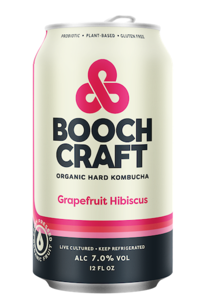 Organic Grapefruit Hibiscus, 12 oz Can, Hard Kombucha (7% ABV)