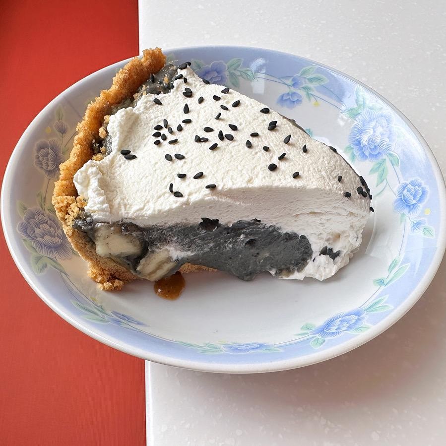 Dessert - Black Sesame Banana Cream Pie
