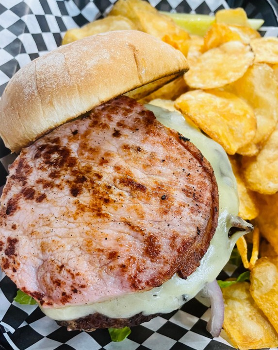 Rasher Bacon and Cheddar Burger