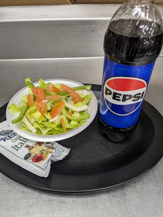 Salad And Bottle Soda