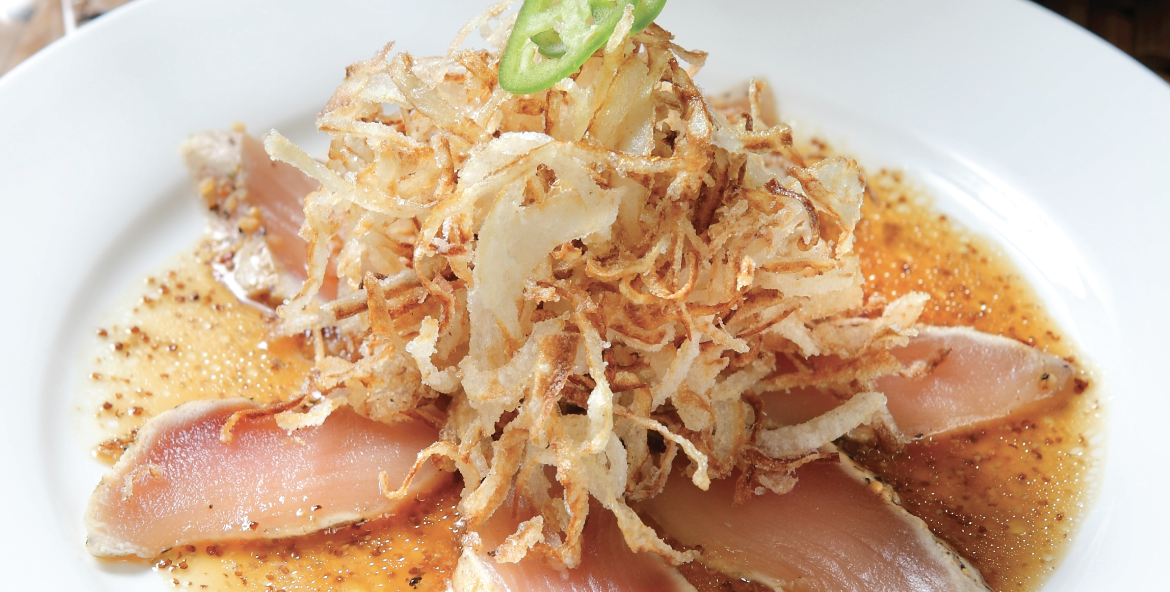 Albacore Sashimi W/Crispy Onion