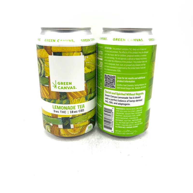 Untitled Art - Green Canvas: Lemonade Tea (Non-Alcoholic / 3mg Delta-9 THC / 18mg CBD)