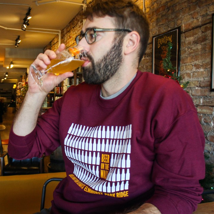 Beer on the Wall - 99 Bottles Crewneck Sweatshirt (Maroon)