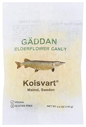 Kolsvart Swedish Fish Candy - Elderflower (GÄDDAN) 4.2 Ounce