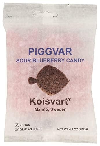 Kolsvart Swedish Fish Candy - Sour Blueberry (PIGGVAREN) 4.2 Ounce
