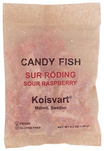 Kolsvart Swedish Fish Candy - Sour Raspberry (SUR RÖDING)