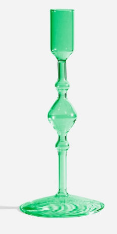 Green - Glass Candlestick Holder