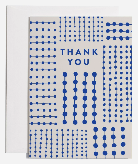 Blue Pattern Thank You Card