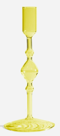 Yellow - Glass Candlestick Holder