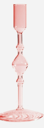 Pink - Glass Candlestick Holder