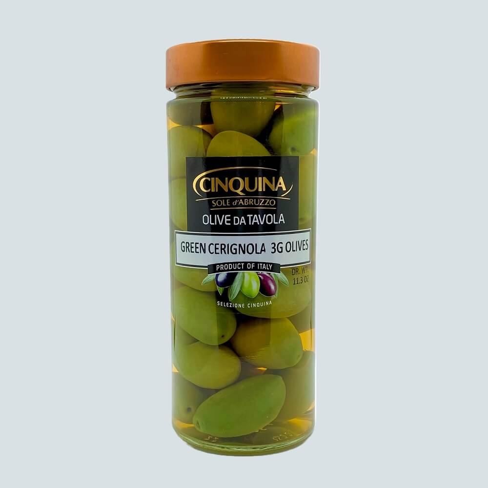 Green Pitted Colossal Olive Cinquina 320 gr.