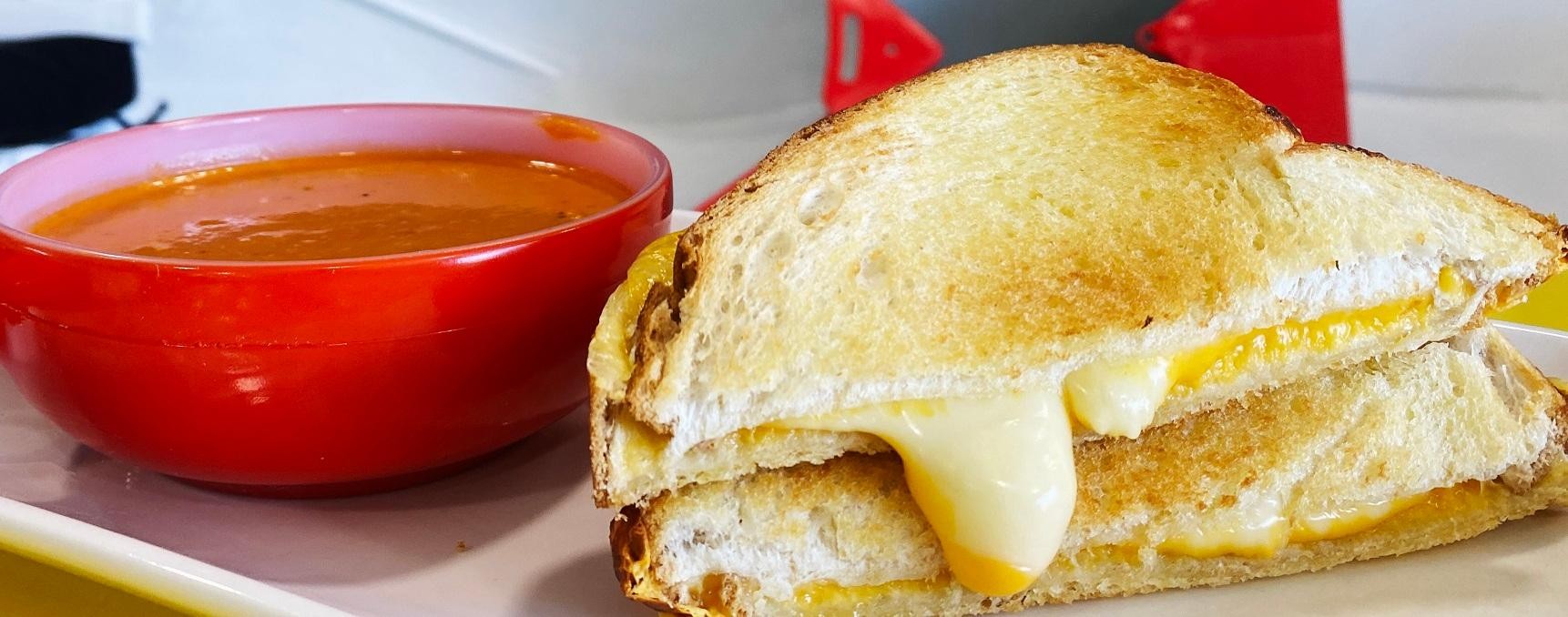 Tomato Basil Soup + Grilled Cheese Sandwich