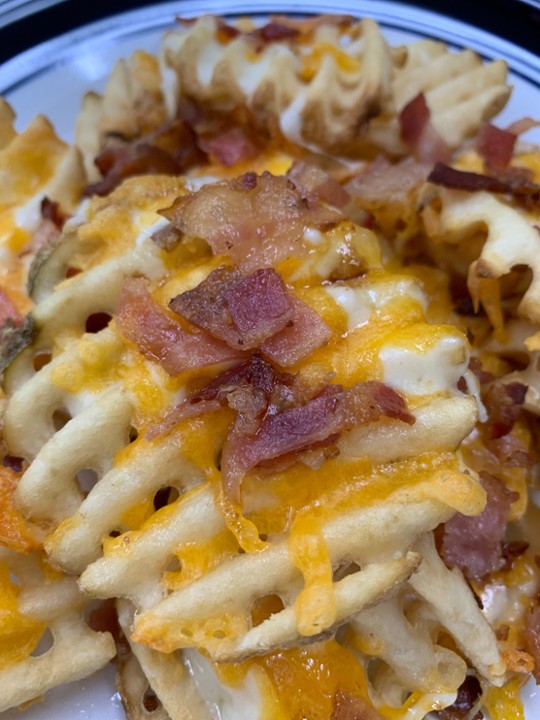 Bacon cheese waffle fries
