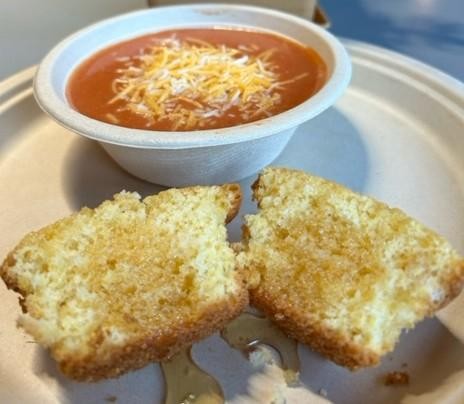 Tomato Soup with Corn Bread Muffin