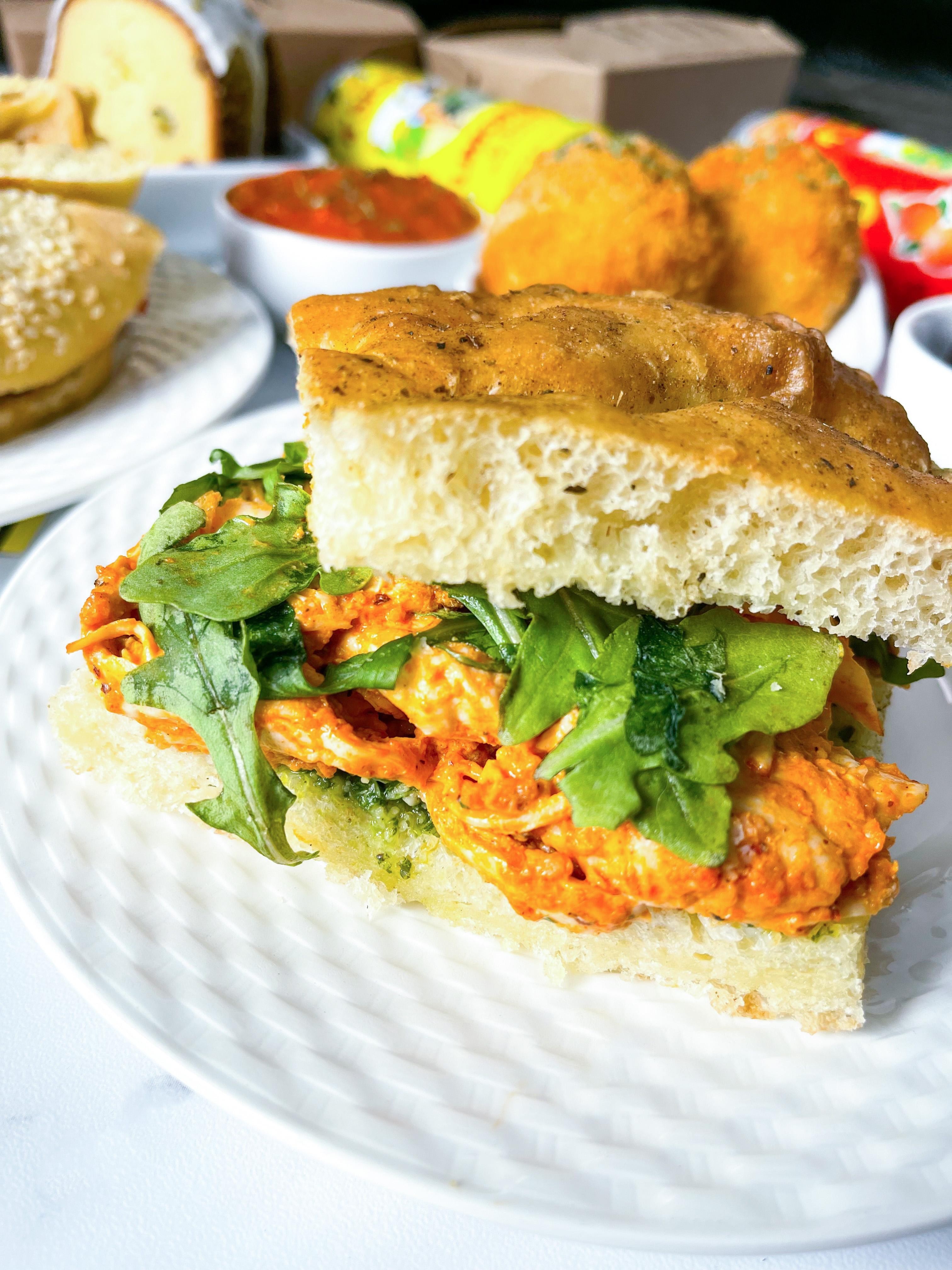 Roasted Chicken and Red Pepper Relish Sandwich
