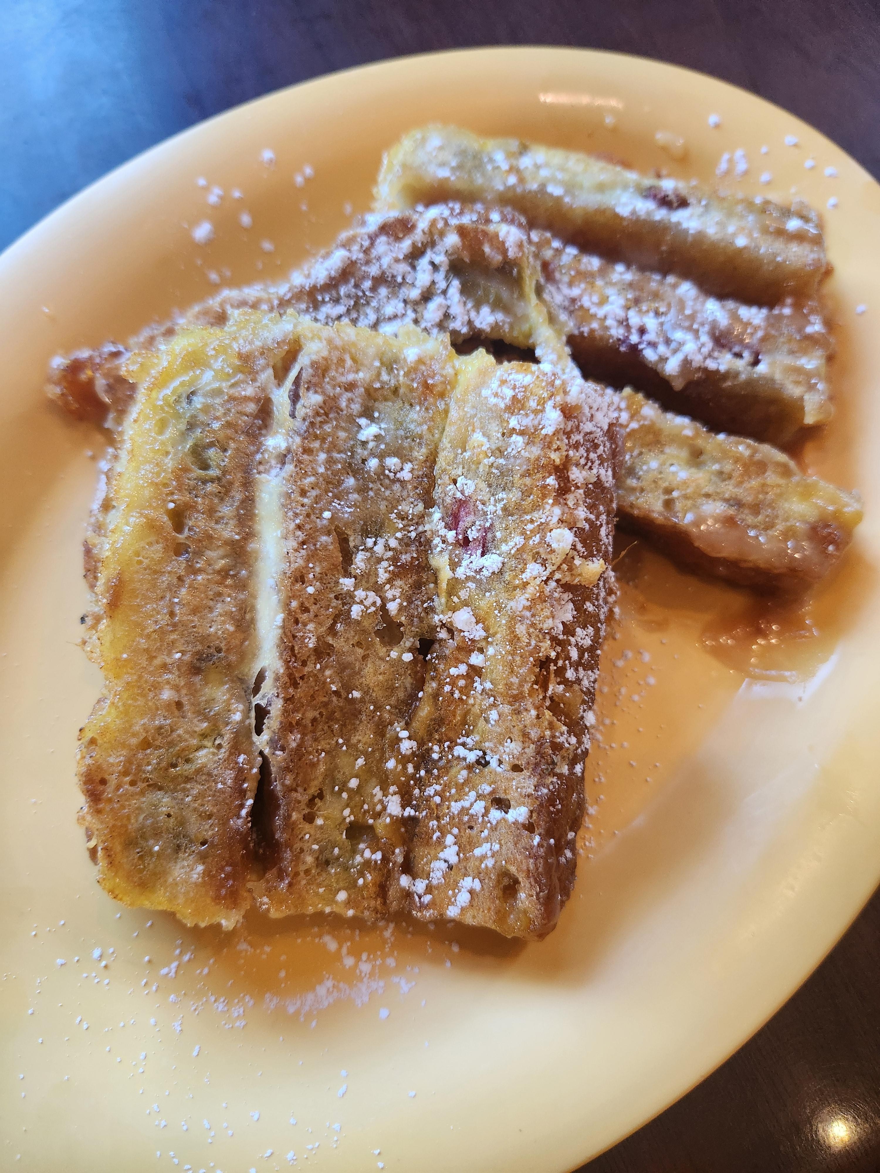 Sweet and Tangy Rhubarb Cake French Toast