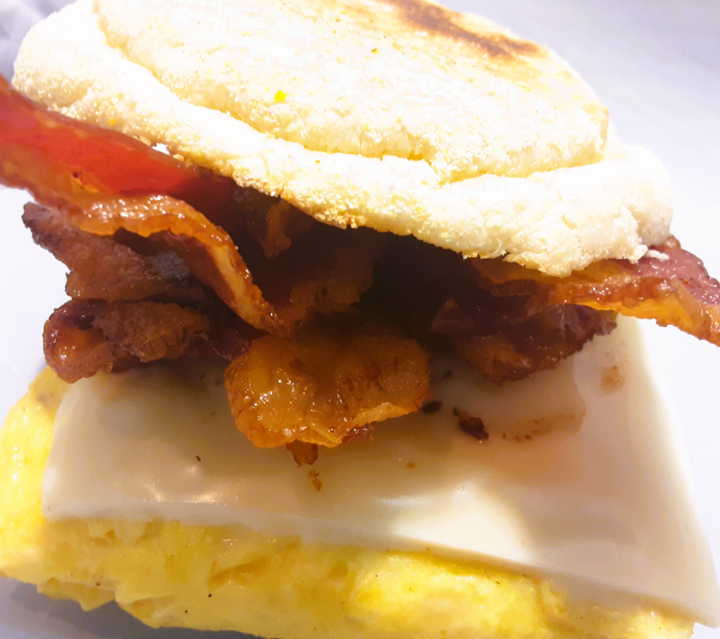 BACON EGG AND CHEESE ON ENGLISH MUFFIN