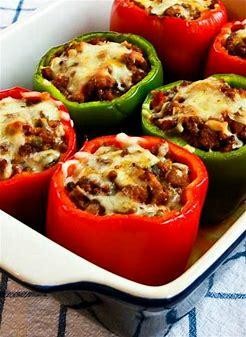 Stuffed Peppers with Sausage and Ground Beef