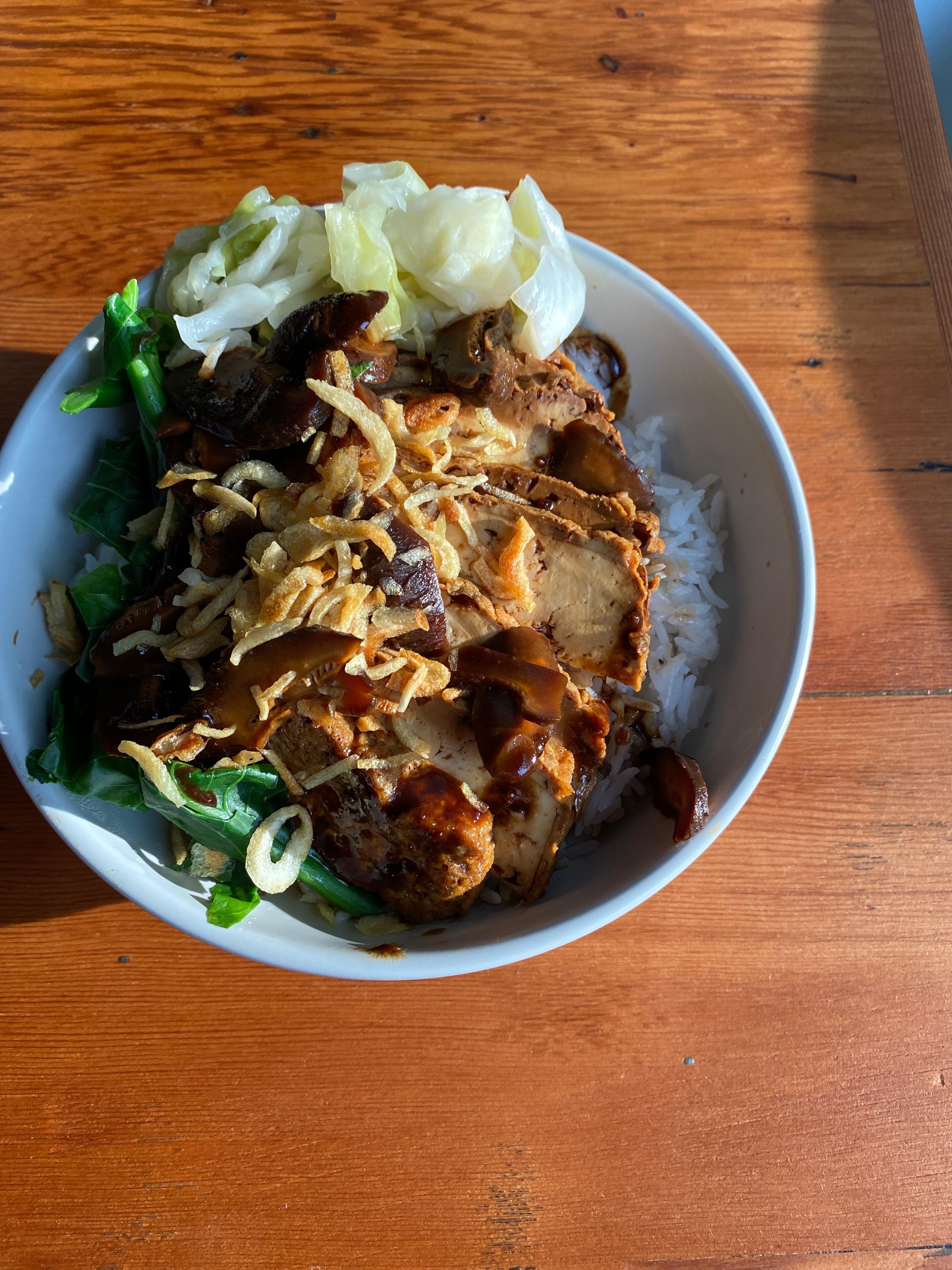 Tofu & Mushroom Rice Bowl