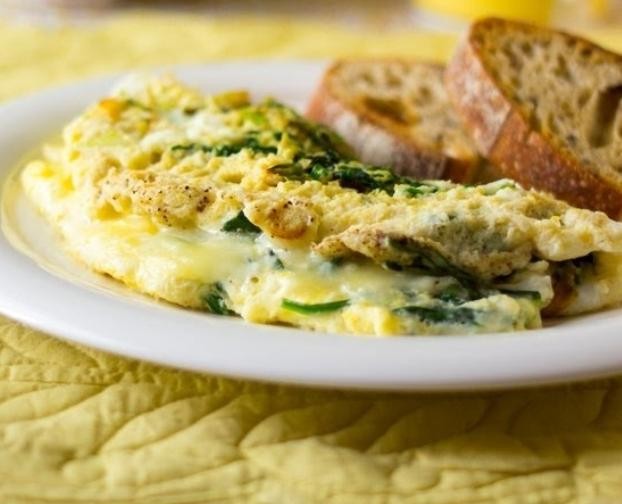 Spinach Cheese Omelette Plate + Toasted Sourdough Bread