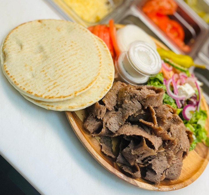 Gyros Plate with Fries and side Greek Salad