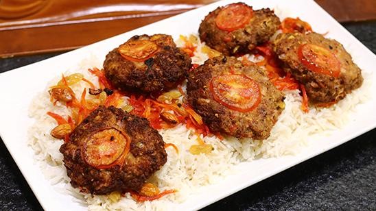 Beef Chapli Kabob (2 pcs ) with Zera Rice