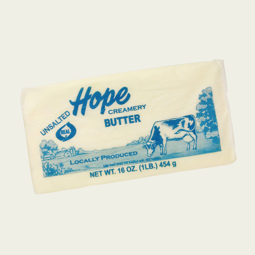 Hope Creamery Butter, Unsalted, 1 lb.