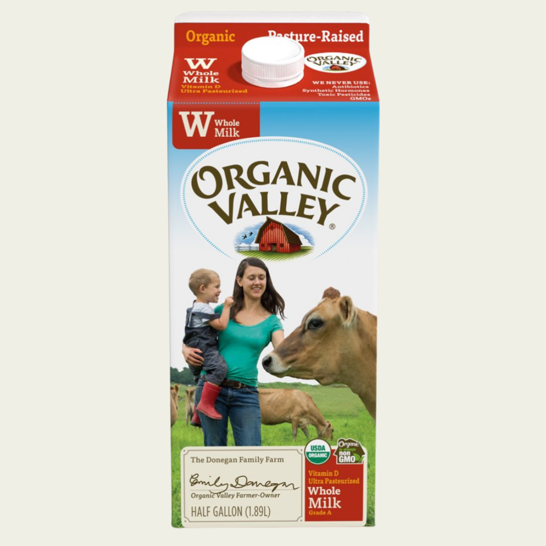 Organic Valley Whole Milk, 1/2 Gallon