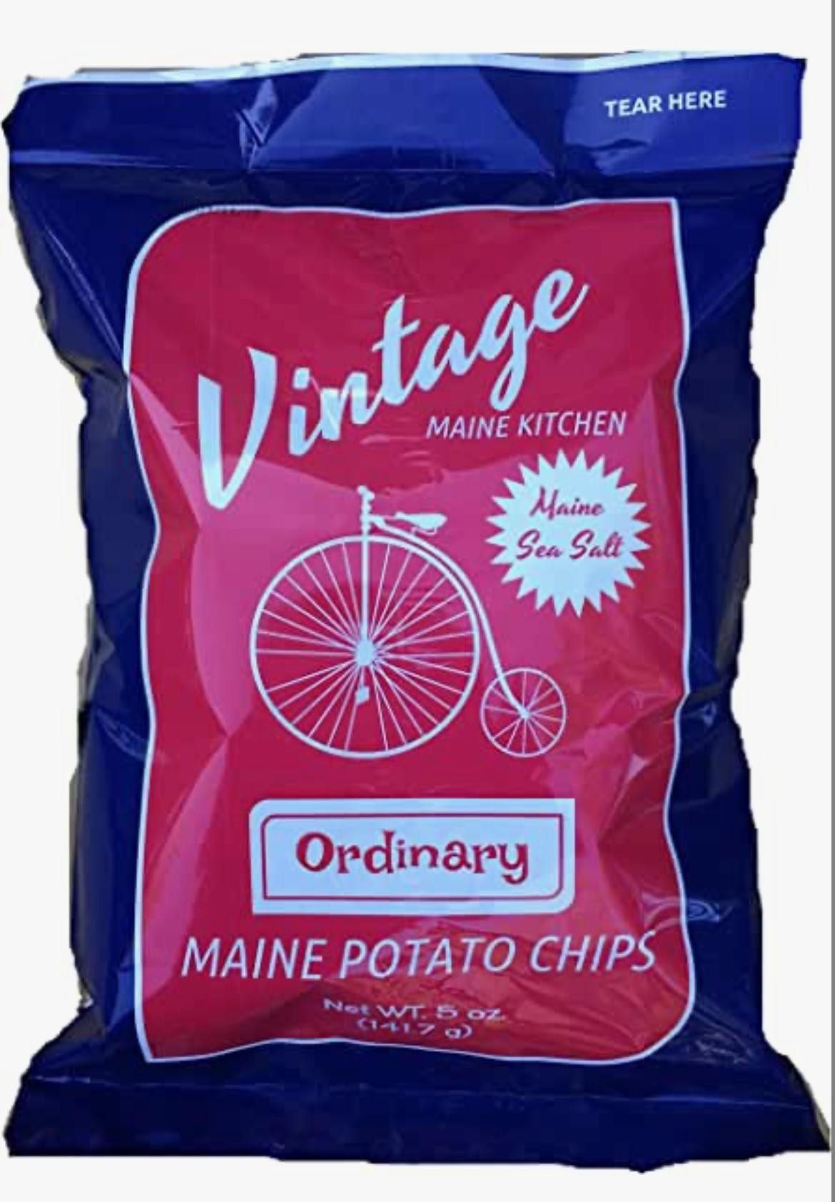 Large Bag Vintage Maine Kitchen "Ordinary" Potato Chips 5 oz