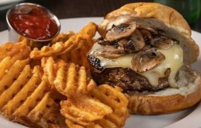 mushroom swiss burger