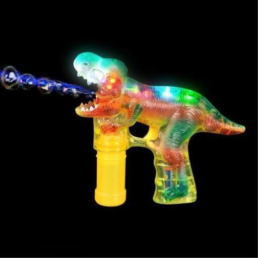 T-REX LED Bubble Blower Gun, Sound Bubble Saurus Dinosaur Raucous Sounds