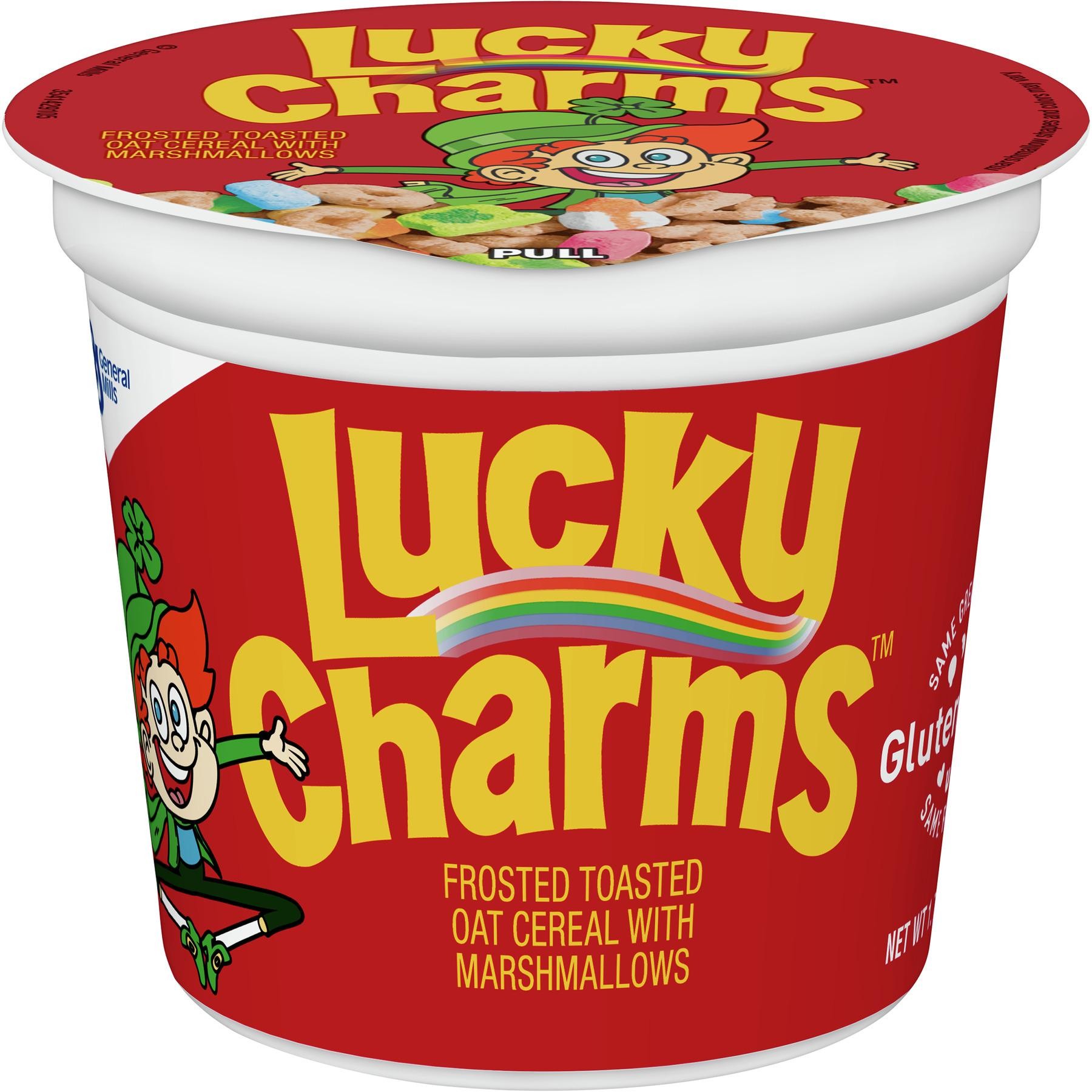 Lucky Charms Gluten Free Cereal with Marshmallows  1.7 OZ Single Serve Cereal Cup