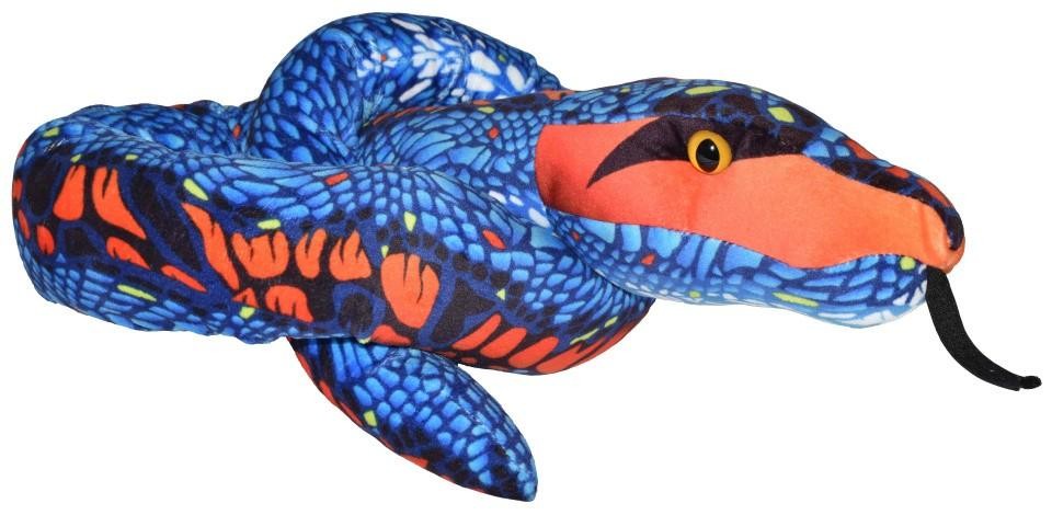 Wild Republic Snake Plush  Stuffed Animal  Plush Toy  Kids Gifts  Pet Snake  Blue Orange  54