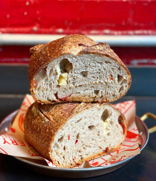 Olive & Calabrian Chile Sourdough Loaf