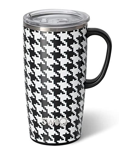 Swig Life 22oz Tall Travel Mug with Handle and Lid, Cup Holder Friendly, Dishwasher Safe, Stainless Steel, Triple Insulated Coffee Mug Tumbler (Hounds