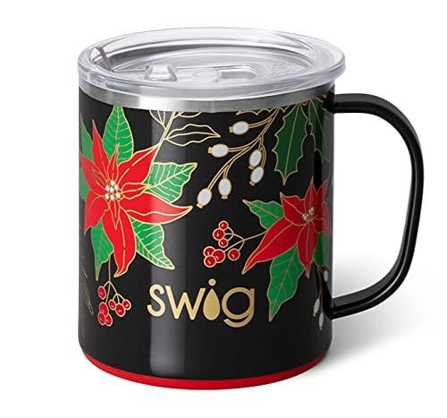 Swig Life Camper Mug, 12oz Christmas Travel Mug with Handle and Lid, Stainless Steel, Dishwasher Safe, Triple Insulated Holiday Coffee Mug Tumbler, Ch