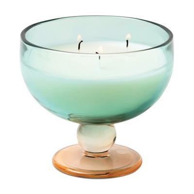 Paddywax Aura Teal & Orange Tinted Goblet Tobacco Patchouli Candle, 6 Oz.