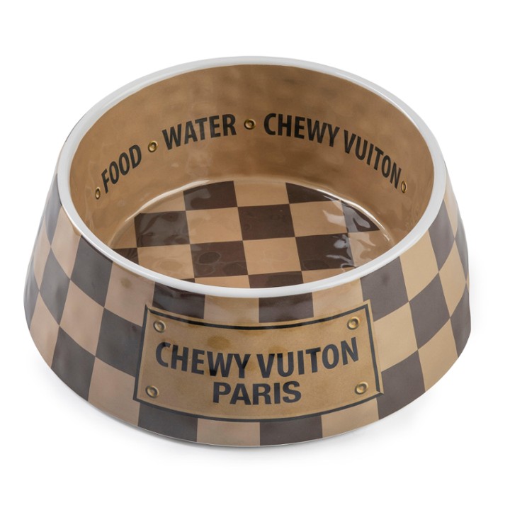Checker Chewy Vuiton Bowl- small