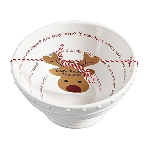 Mud Pie Christmas Magic Reindeer Mix Bowl, 3.5" X 6.5" Dia