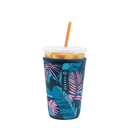 Sok It Java Sok Reusable Neoprene Insulator Sleeve for Iced Coffee Cups (Midnight Tropics  Medium: 24-28oz)