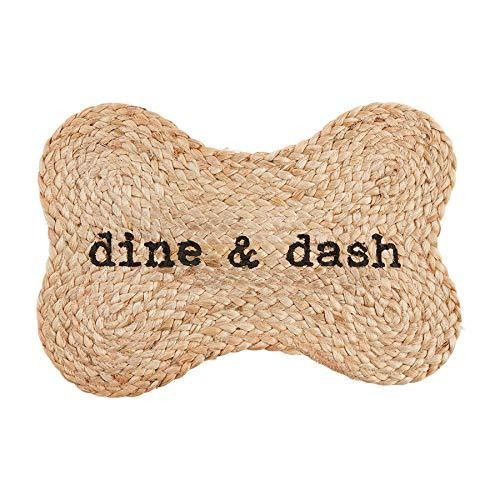 Mud Pie Jute Dog Bowl Mat, Dine Dash