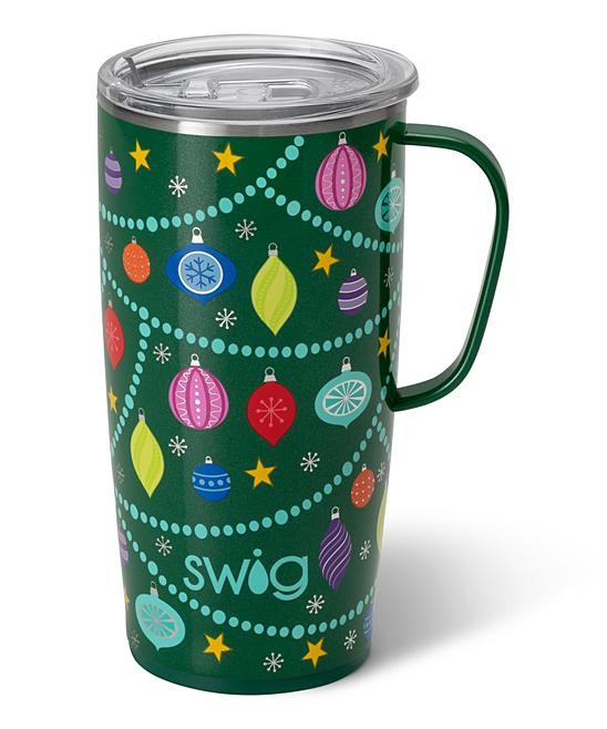 Swig Life  Travel Mugs  - Green & Red O Christmas Tree 22-Oz. Travel Mug