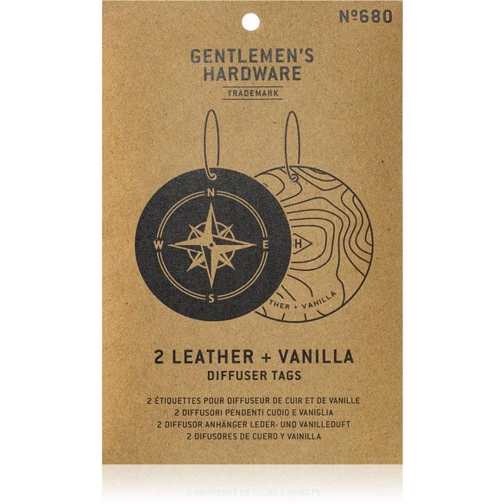 Gentlemen's Hardware Leather & Vanilla Fragrance Tag 2 Pc