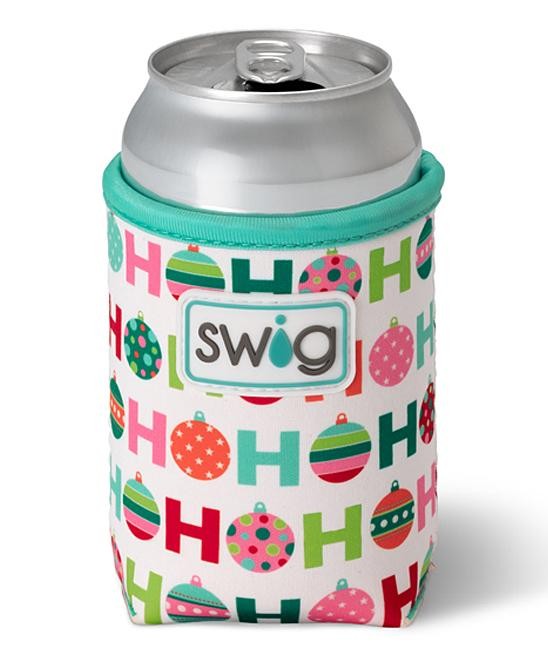 Swig Life Women's Bottle Sleeves  - White & Aqua 'Ho Ho Ho' Can Coolie Sleeve