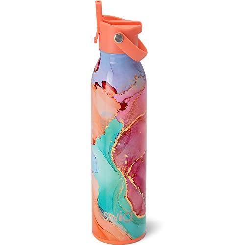 Swig Life 20oz Insulated Water Bottle with Straw & Flip + Sip Handle | Leak Proof, Dishwasher Safe, Cup Holder Friendly, Stainless Steel Water Bottle