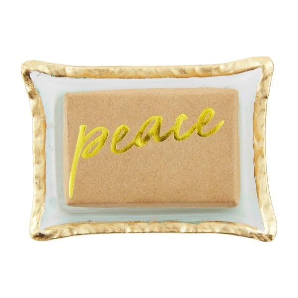 Peace Glass Soap Dish Set
