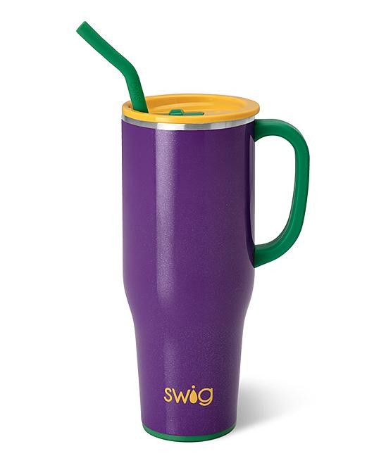 Swig Life  Travel Mugs  - Purple & Green Pardi Gras Mega 40-Oz. Travel Mug
